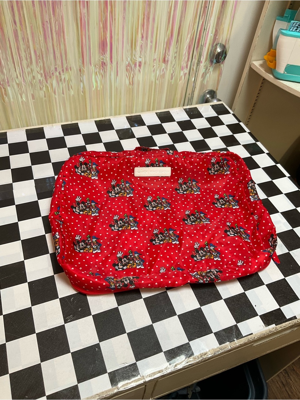 Stoney Clover Lane Red Patterned Cosmetic Pouch